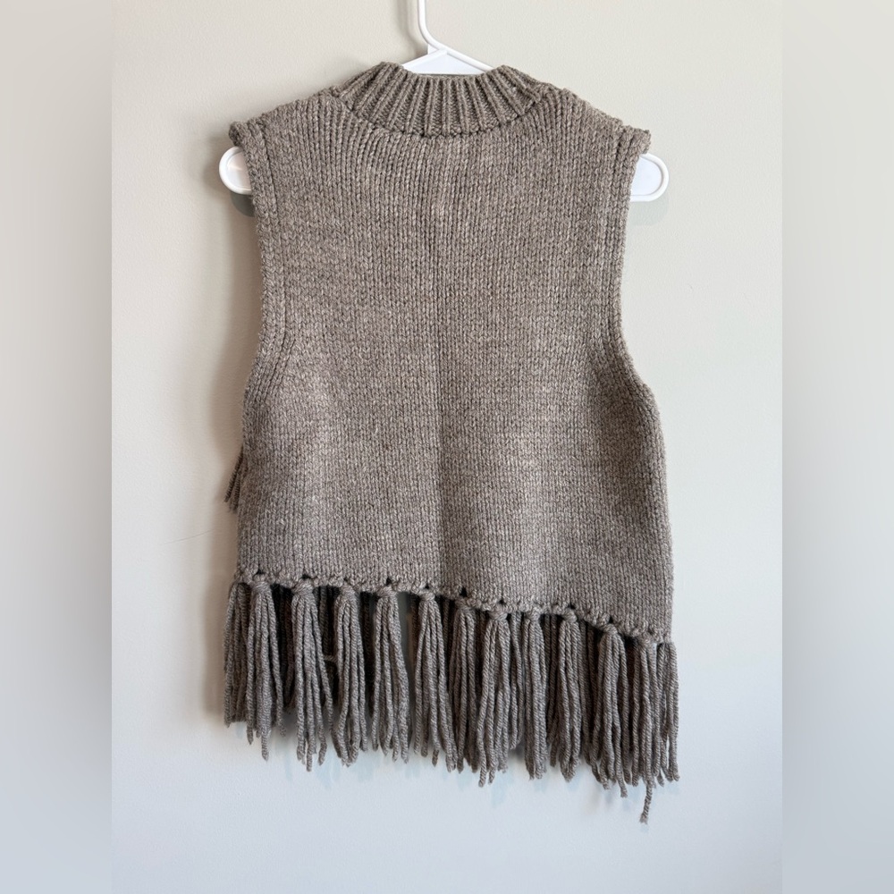 Fringed Sleeveless Knit Sweater Vest - Picture 6 of 12